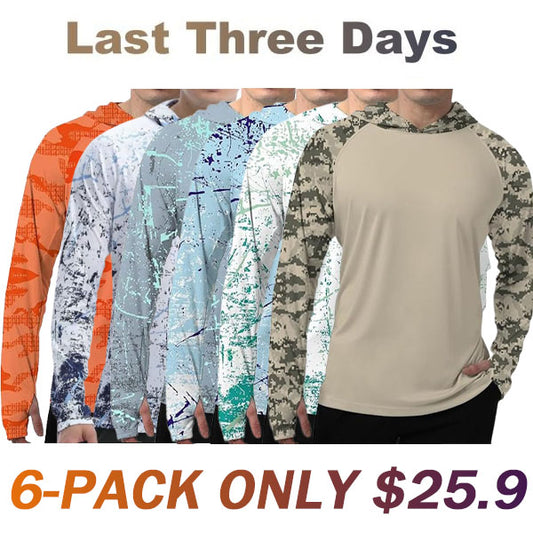🏆Flash Sale⚡ 50K+ SOLD! Almost Gone-💥🔥Men's UPF 50+ Hooded Sun Protection Fishing Sauna Shirts,Best Gifts