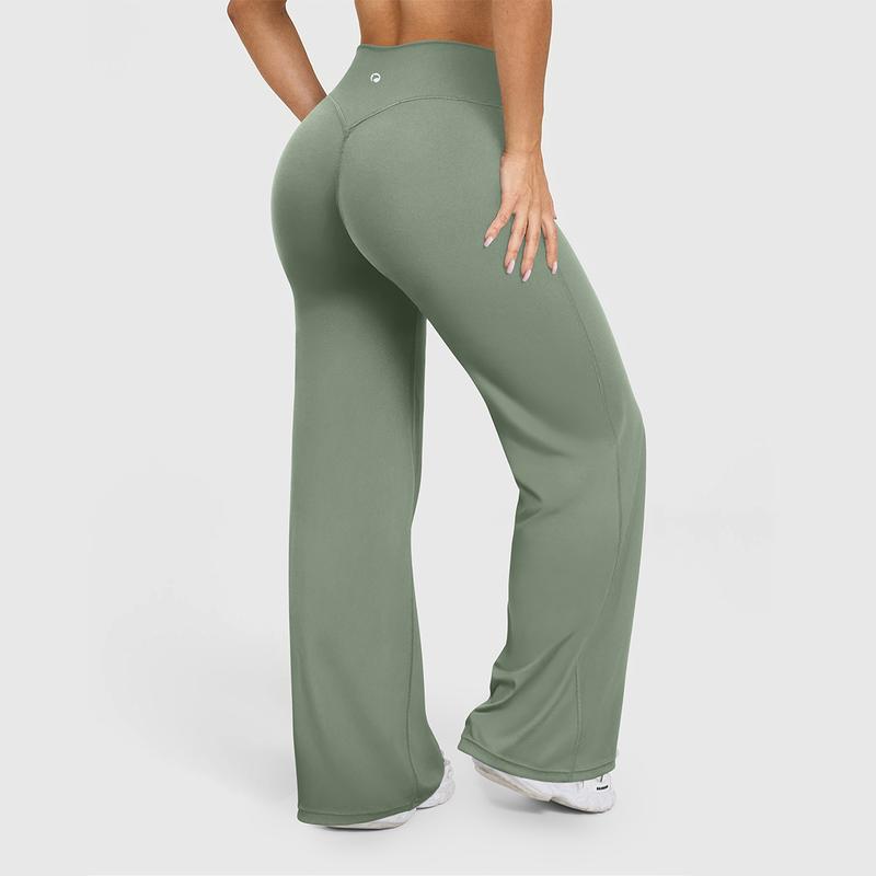 Women's Casual Pants - High-waisted Loose-Fitting Casual Pants - Comfortable and Elastic Loose Pants with Stretchy Material - Straight Leg Hem