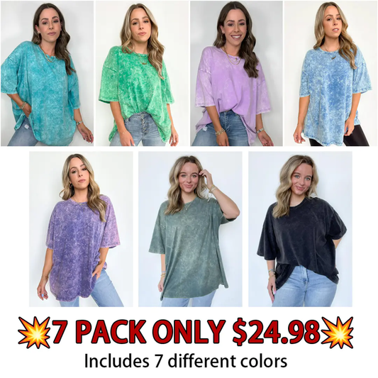Women's Oversized T Shirts Acid Washed HeavyCotton 👚