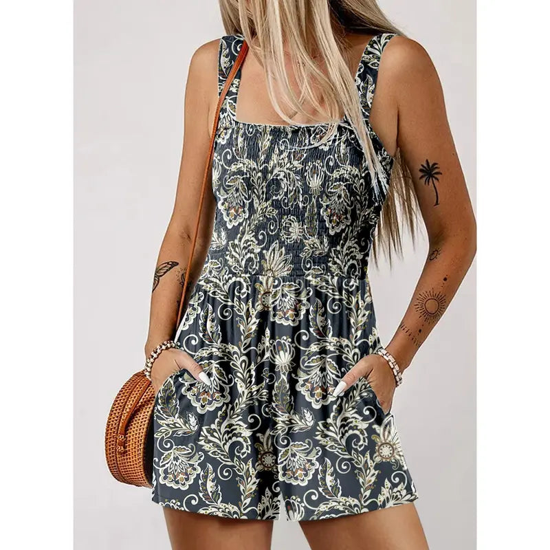 Women 2025 Casual Loose Short Overalls One Piece Sleeveless Jumpsuits