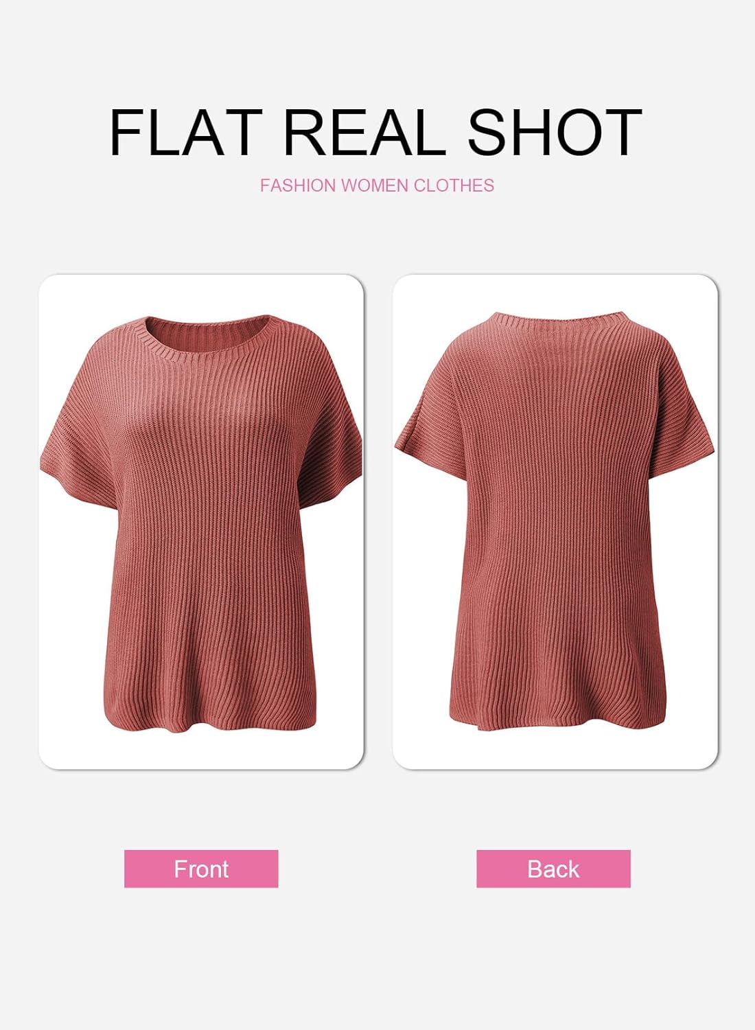 Womens Tops Crewneck Short Sleeve Sweater Causal Tunic Tops Lightweight Summer Sweaters for Women
